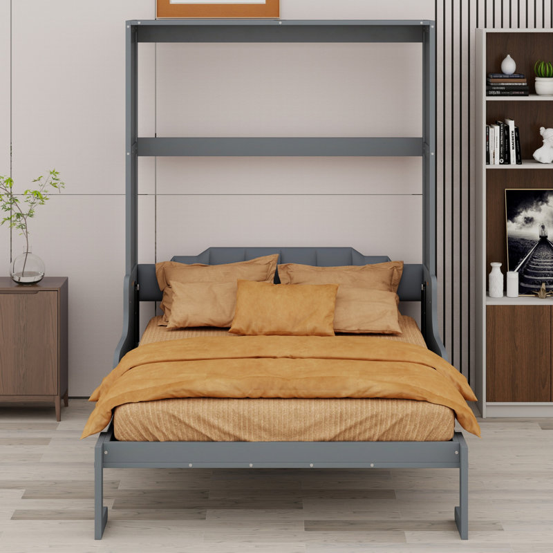 Lit escamotable mural Murphy avec coussin pour plus de confort, Grey