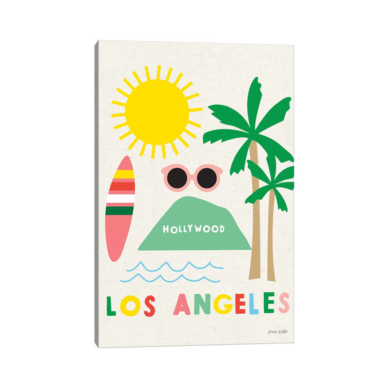 City Fun Los Angeles 1 Piece Wrapped Canvas Wall Art, 152.5 cm H x 101.5 cm W