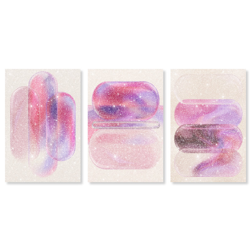 Rose Topaz Set Set by Oliver Gal, 24"H x 16"W, Gallery Wrapped