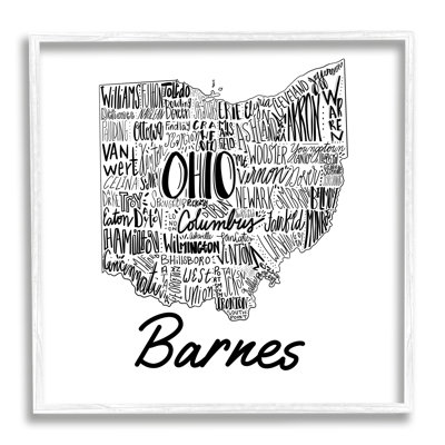 Ohio State Typography cmw-062 Personalized Wall Art