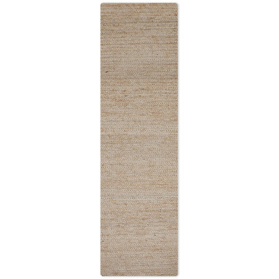 Tapis de couloir en jute Sumak Heller noué à la main Heller - couleur ivoire | Motif contemporain | High Pile | Fibre naturelle | Intérieur / extérieur