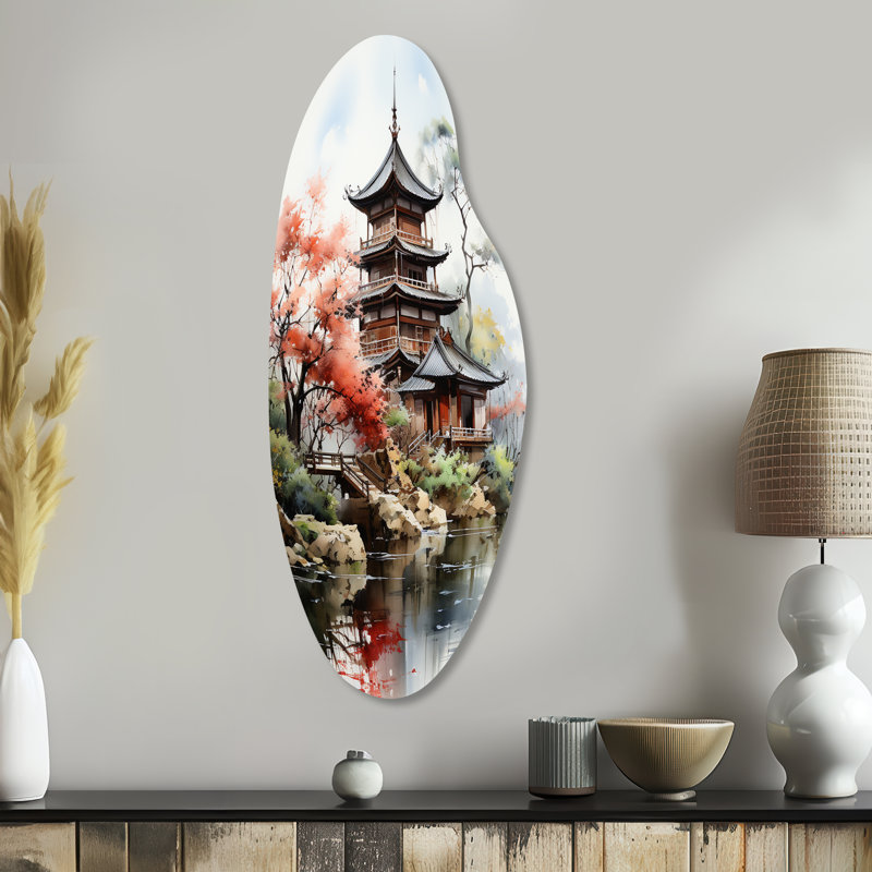 Goungo - Décoration murale asiatique en métal, H 38 po x l 15 po x P 1 po