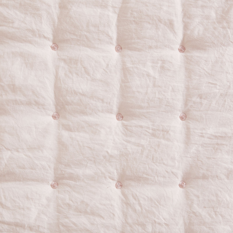 MF Eyelet Ruffled Embroidered Quilt Set, Twin Quilt + 1 Twin Shams