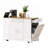 Fluted Kitchen Island with Trash Can Storage, Power Outlets, and Spacious Internal Racks on 5 Wheels, Ideal for Modern Kitchens and Efficient Organization.