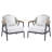 Orla Outdoor Rope Club Chair, Gray Finish Frame With Gray Cushion, Set Of 2
