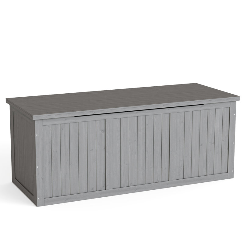Outdoor Solid Wood 112 Gallon Deck Box With Seat And Table Function - Spacious Weather- Storage For Areas Pool , Patio Furniture, Garden Tools Easy To Access Porch