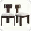 Chaise de salle à manger d'appoint en bois 2 pièces en bois d'hévéa robuste-675738123