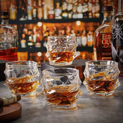 Personalized Luxury Boxed Decanter Gift Set With Sculpted Glass - 4pc