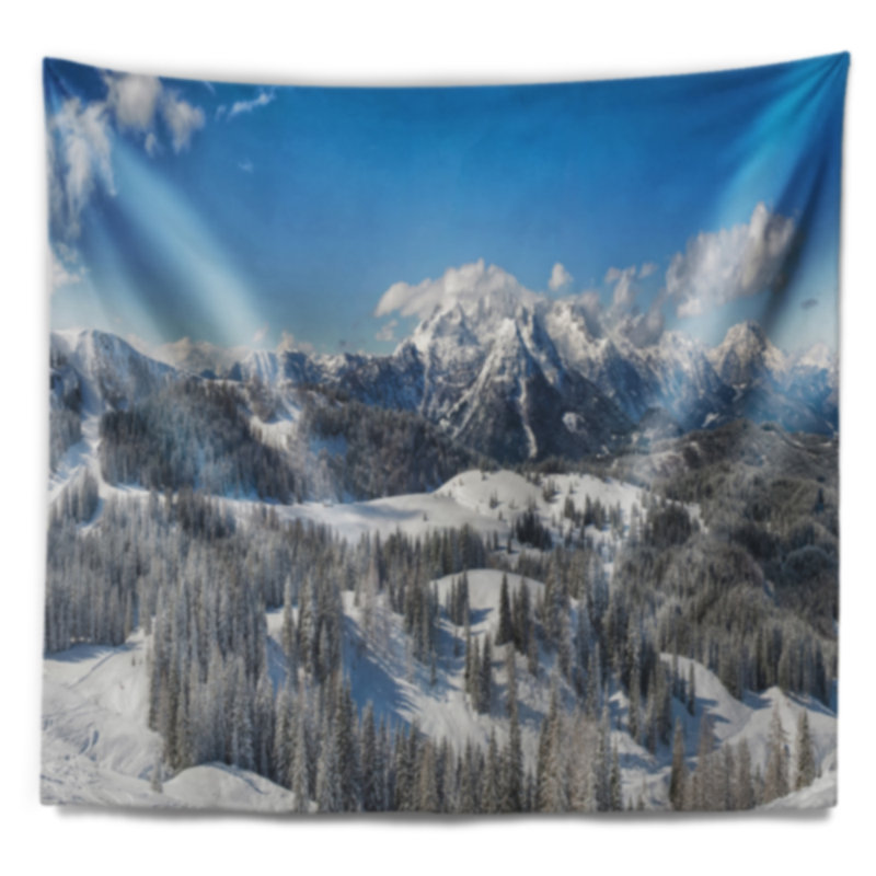 Tapisserie panorama de alpes de jardin autrichien, H 78 po x l 92 po