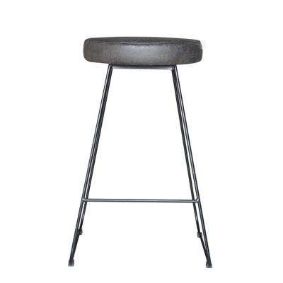 Djogo Yes Genuine Leather Bar Stool with Stainless Steel Frame
