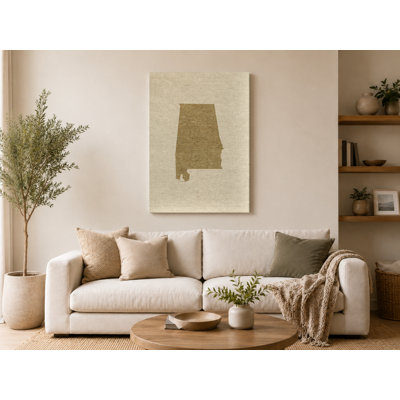Alabama State Silhouette - Portrait, art mural sur toile