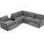 Fauteuil inclinable modulaire 104 po avec prise de courant, gris foncé et boîte de rangement 104 po, boîte, porte-gobelets, ports et douille pour la maison-1569116895