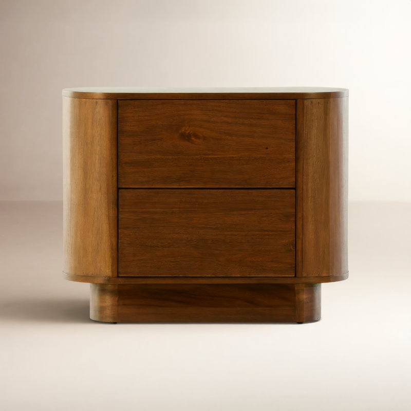 Paden Nightstand-Aged Black Acacia, Seasoned Brown Acacia