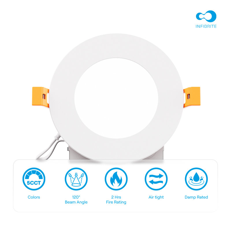 Ensemble de 4 lumières DEL pour luminaire encastré Infibrite Thin, Quatre pouces, 5CCT, Blanc