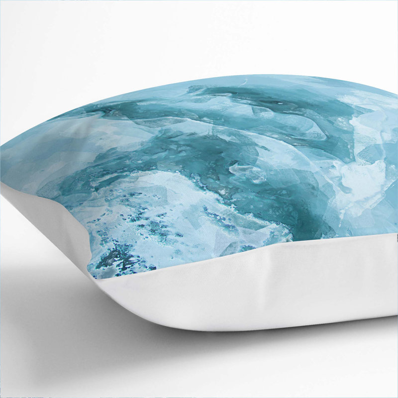 Peaceful Blues Cushion with Filling, 55cm H x 55cm W x 20cm D, White