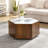 Almira Rustic Retro Wood Coffee Table With Marble Pattern Tops And Hidden Storage Drawers-117215868