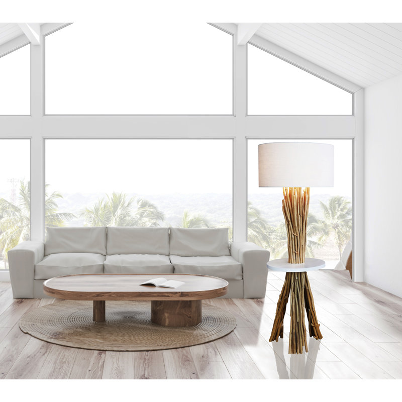 Frates 60'' Natural Tray Table Floor Lamp