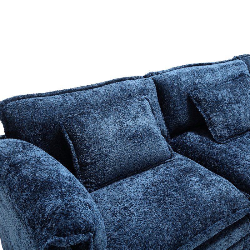 Oversized Sectional Sofa Cloud Couch for Living Room, Modern Chenille L Shaped Couch, Comfy Modular Sofa Sleeper with Moveable Ottoman & Memory Foam