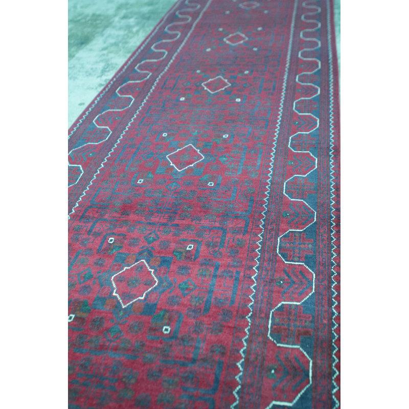 Hand-Knotted High-Quality Red/Green Runner Area Rug