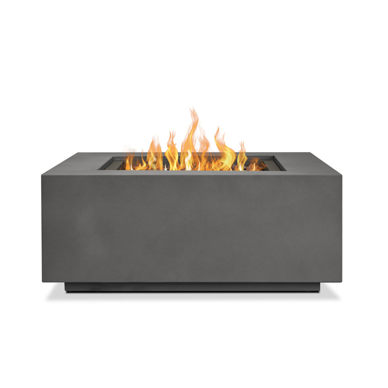 AEGEAN Propane / Natural Gas Outdoor Fire Pit Table, 15.25" H x 36" W x 36" D, Weathered Slate