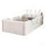 Lit plateforme tapissier simple avec coussin en lapin, lit tapissier pour enfants avec rails latéraux amovibles