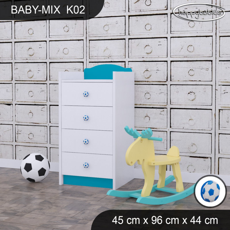 Baby Mix Kids 4 - Drawer Dresser, Blue