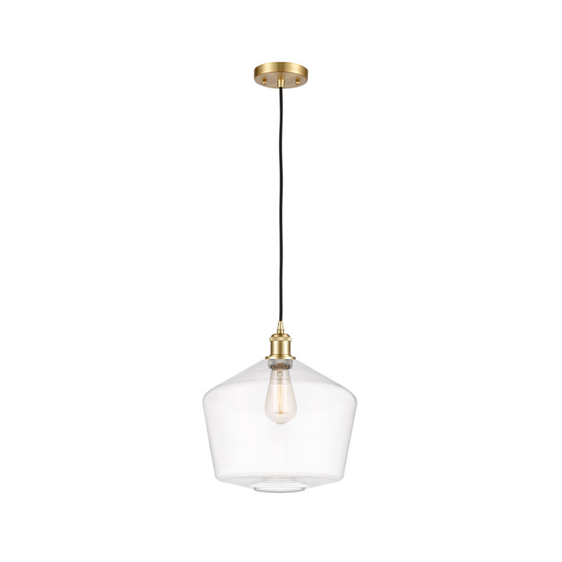 Luminaire suspendu simple à 1 lumière Gabbie, Or satiné