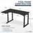 Electric Height Adjustable L-Shaped Standing Desk - Left and Right Side Black and White Frame with 63" Black and White Color Top-111565358-111565356