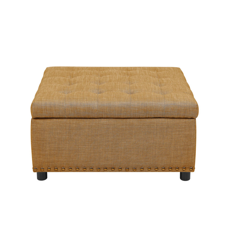 Tufted Storage Ottoman, Ginger