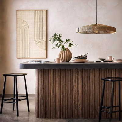 Panneaux muraux décoratifs en bois aggloméré à lattes en noyer de 0,47 po x 1 pi x 4 pi (ensemble de 2)