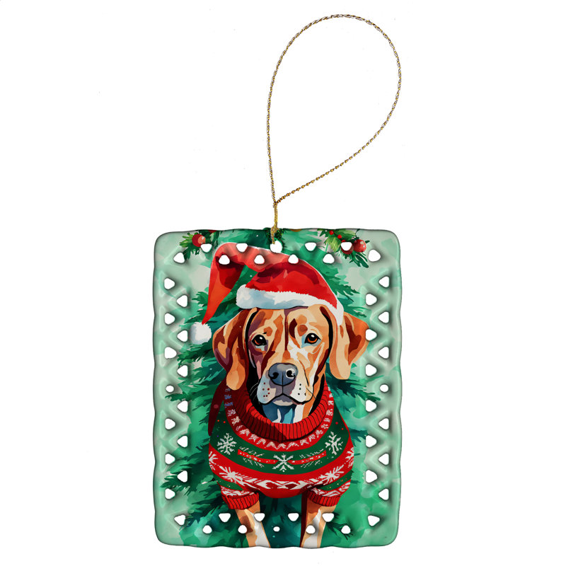 Ornement en porcelaine de Noël Vizsla, Vizsla 3675