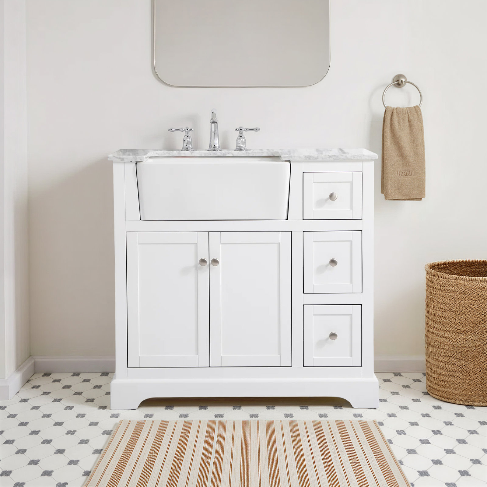 Pardue 36'' Single Bathroom Vanity, White