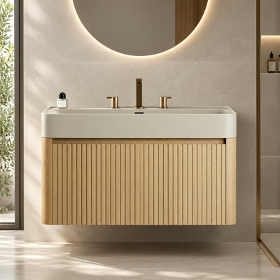 Single Bathroom Vanity with Solid Surface Top