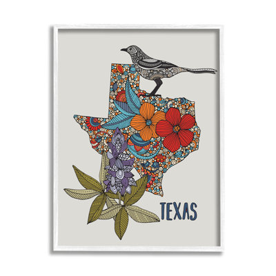 " Texas Bluebonnet State Bird Intricate Floral Pattern " by Valentina Harper