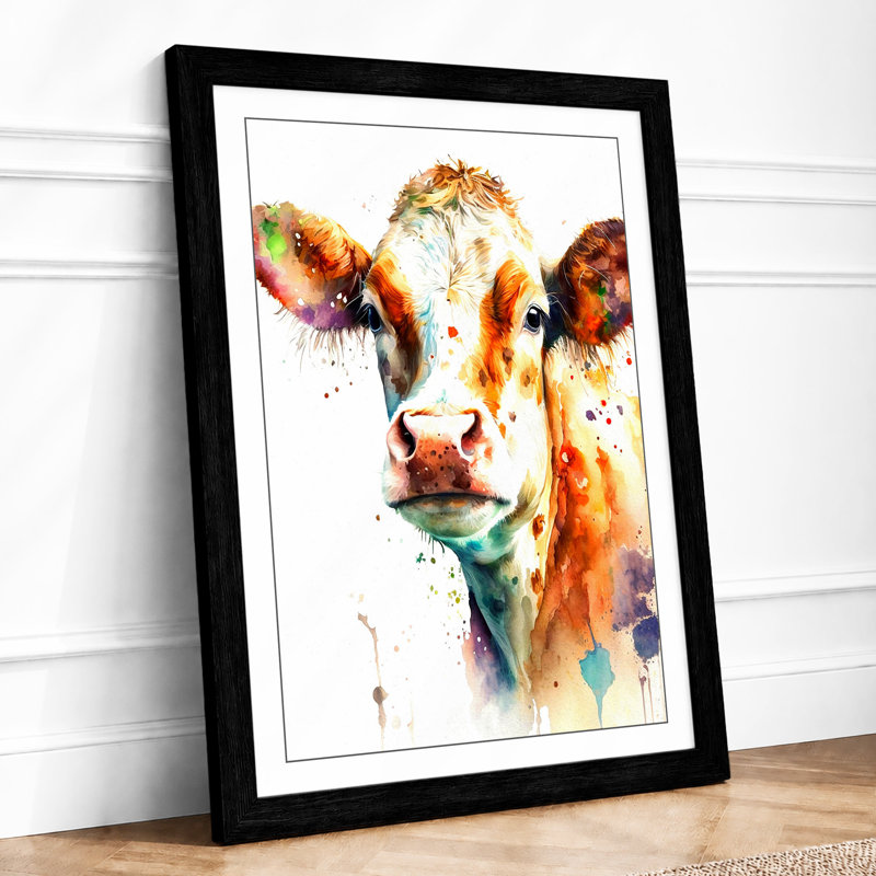 Loose Cow Portrait Modern - Print, A2 - 59.4 x 42.0 cm, Black