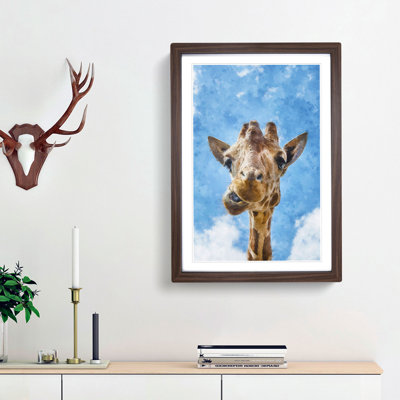 Chewing Giraffe - Picture Frame Painting Print