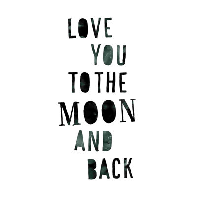 «Love You To The Moon 6», art textuel sur toile tendue