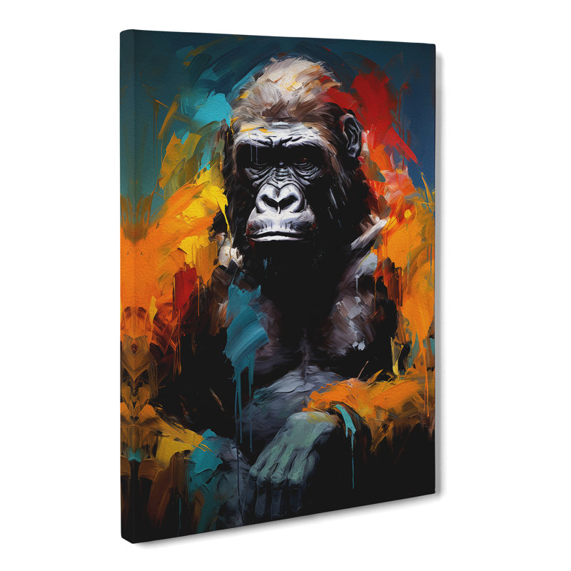 Gorilla Gestural - No Frame Print, 60cm H x 40cm W x 3cm D