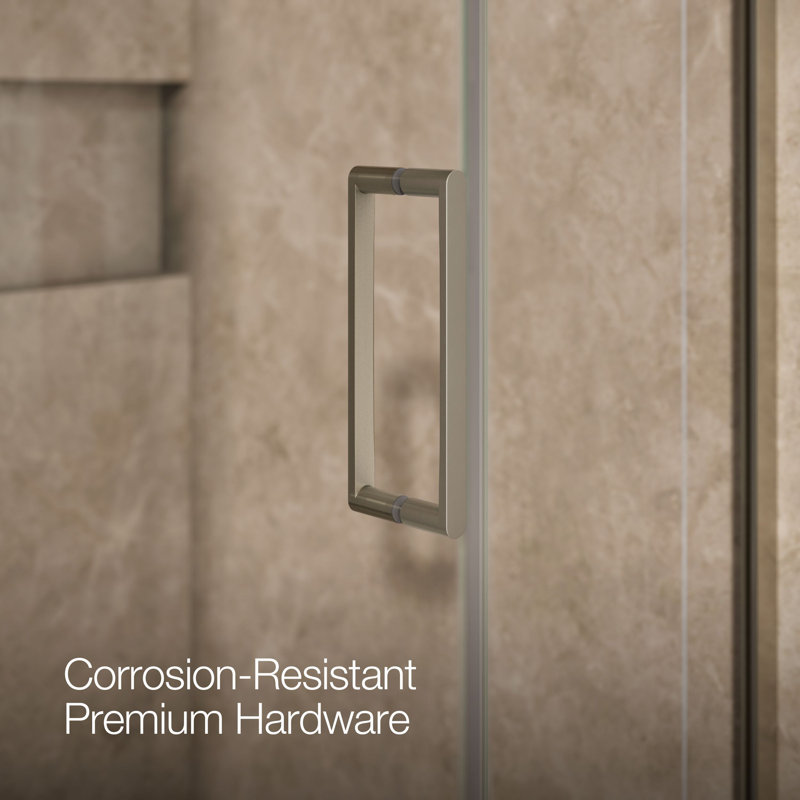 Composed 4646-3/4-In W X 71-1/2-In H Frameless Pivot Shower Door With 3/8-In Crystal Clear Glass And Back-To-Back Vertical Door Pulls