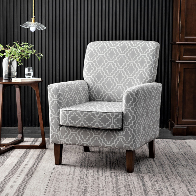Patterned Polyester Blend Armchair