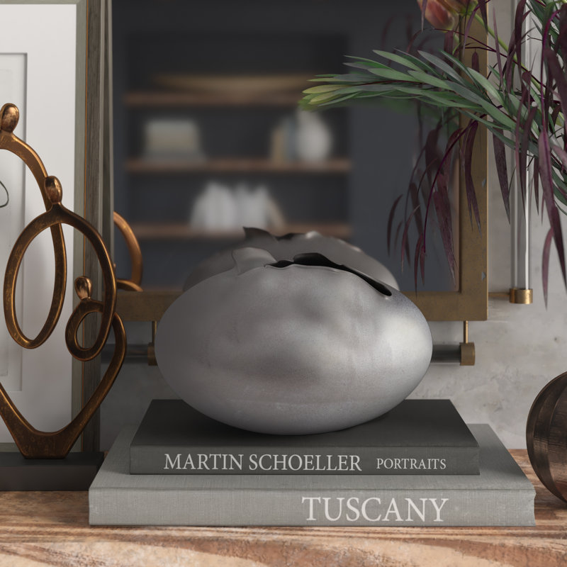 Tambora Handmade Ceramic / Porcelain Table Vase, 6.25" H x 10" W x 10" D