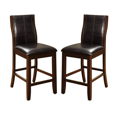 Chelmscote Of 2 Counter Height Dining Chairs - Brown Cherry, Seat And Legs Chairs, 2Pc Armrest Padding