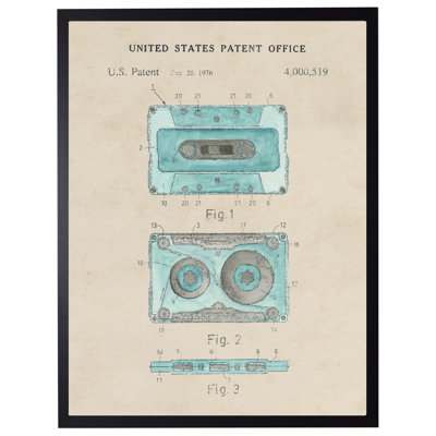 Cassette Tape Patent in Black Frame