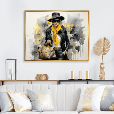 " Yellow And Grey Fashionistas Portrait I "