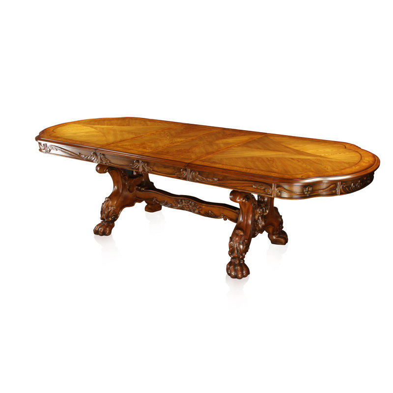 Evangeline Extendable Oval Solid Wood Base Dining Table