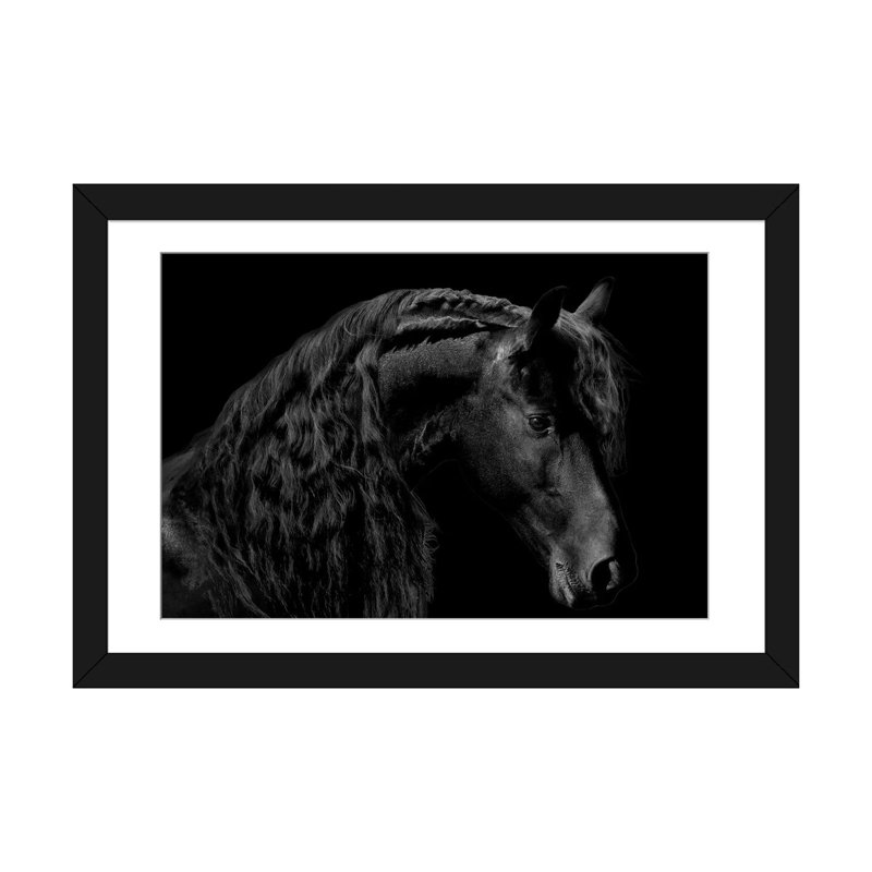 «Classic Black II», impression sur toile, Papier beaux-arts encadré noir, Blanc, H 16 po x l 24 po x P 1 po
