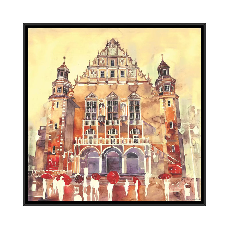« poznań » par maja wronska, impression sur toile, H 37 po x l 37 po x P 1,5 po, Toile avec cadre noir, Pas de tapis