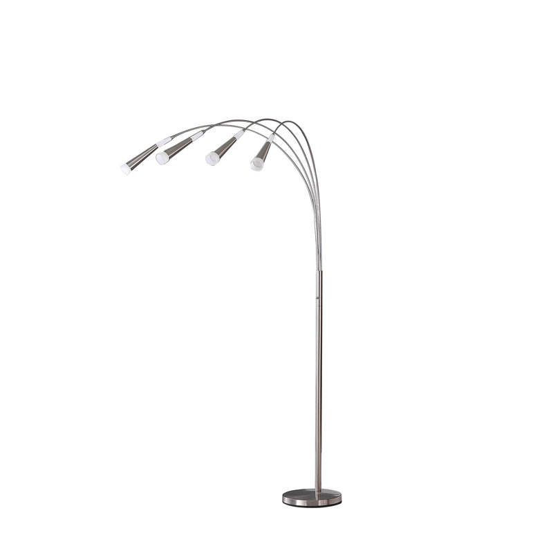Akayden 72'' Nickel LED Arc Floor Lamp