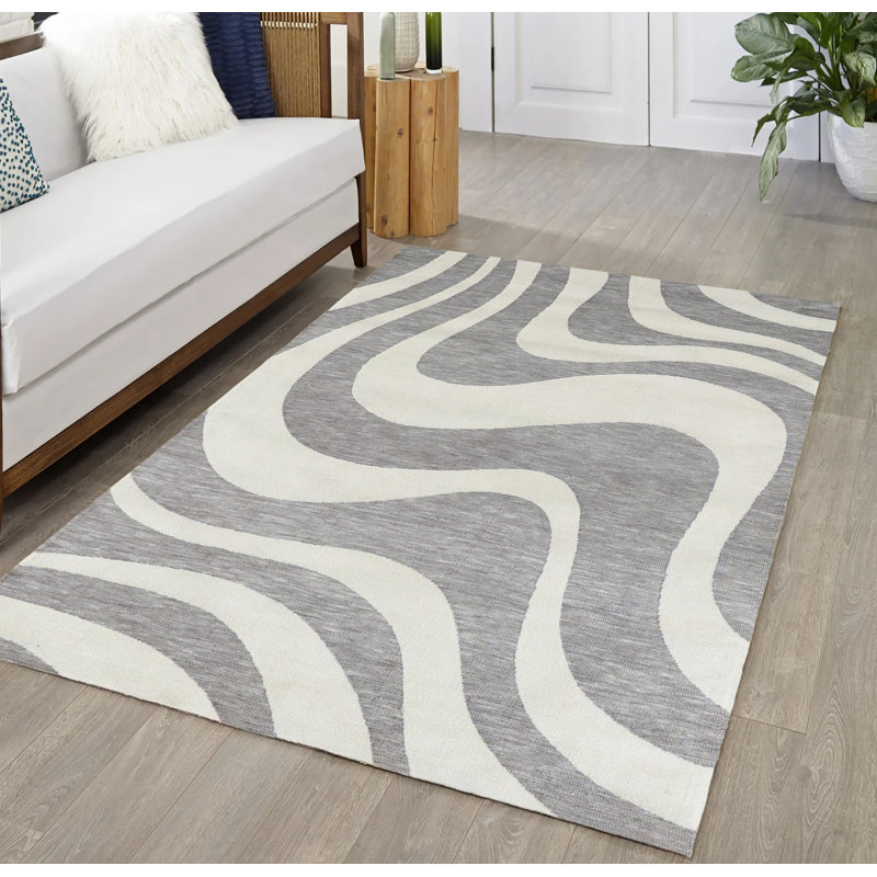 Tapis gris Boho Farmhouse, Rectangle 9 pi x 12 pi