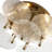 Sleek Modern 6-Light Water-Erosion Patterned Glass Semi-Flush Mount